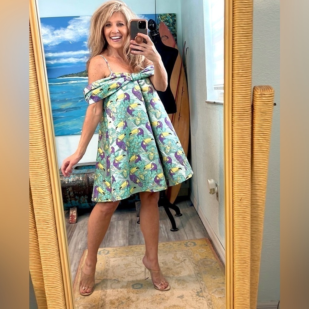 NWT,ASOS Head-Turning Toucan Bow Front Mini Dress,Excellent Condition,Size 6